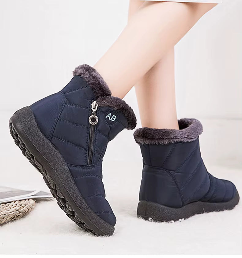 Boots femme imperméable bleu marine