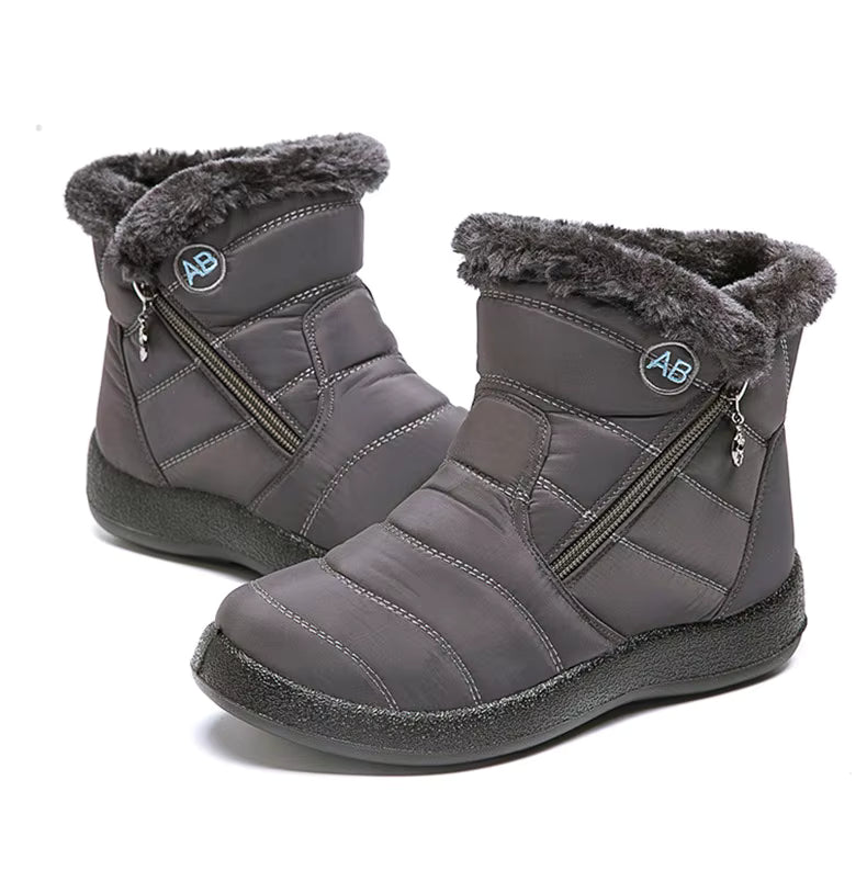 Boots imperméable femme gris
