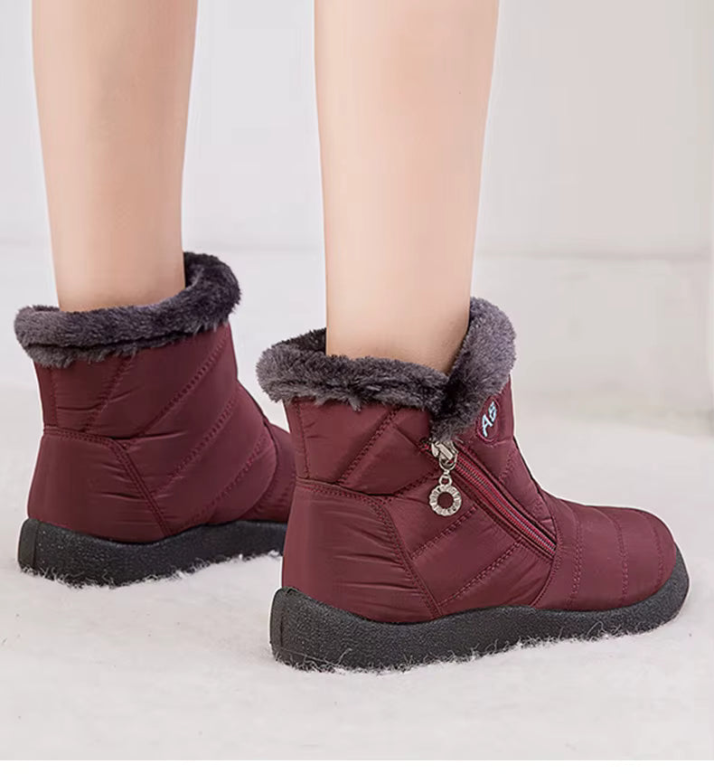 Boots rouge imperméable femme