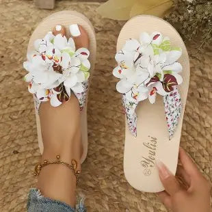 tong pour femme a fleurs