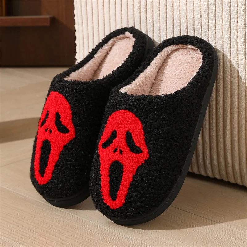 chaussons halloween scream rouge - Claquette shop