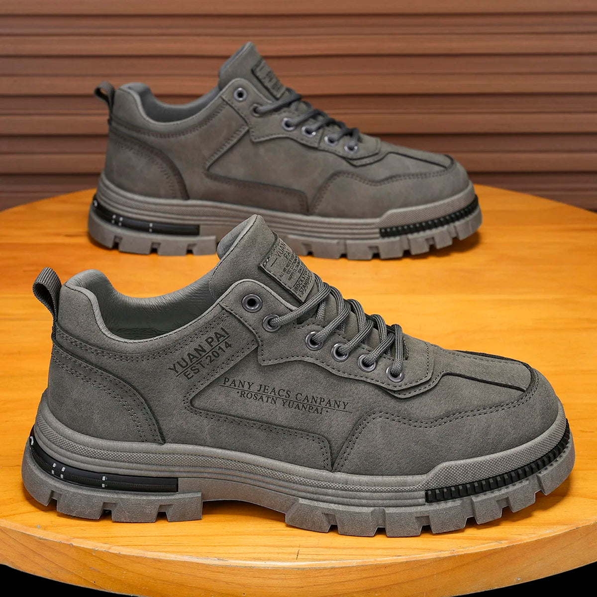 baskets cuir homme gris