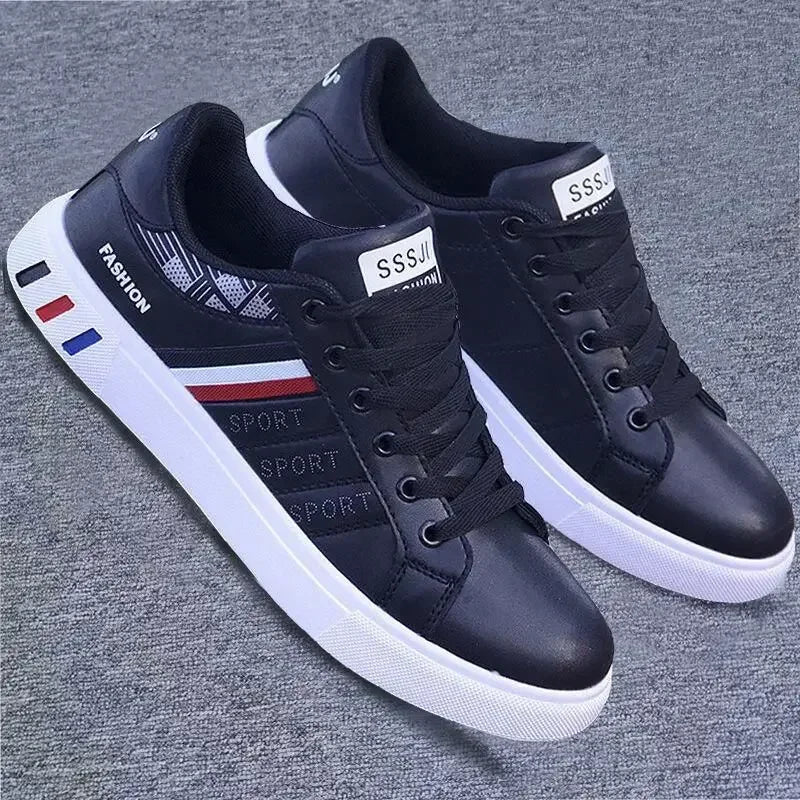 baskets homme similicuir noir décontractées - Claquette shop