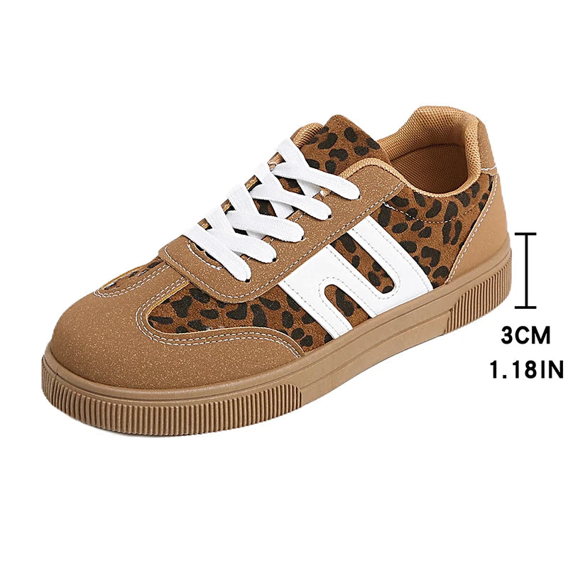 baskets leopard pour femme - semelle 3 centimètres