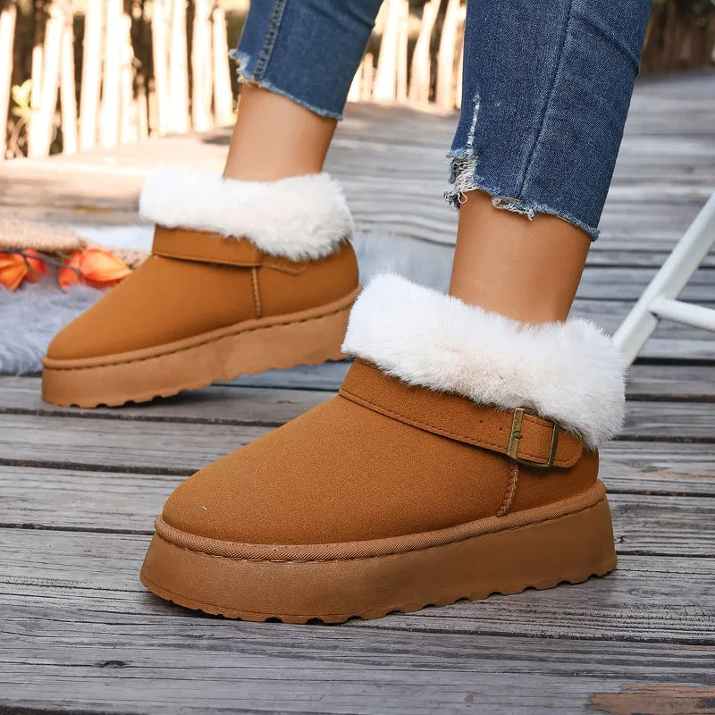 boots de neige femme marron