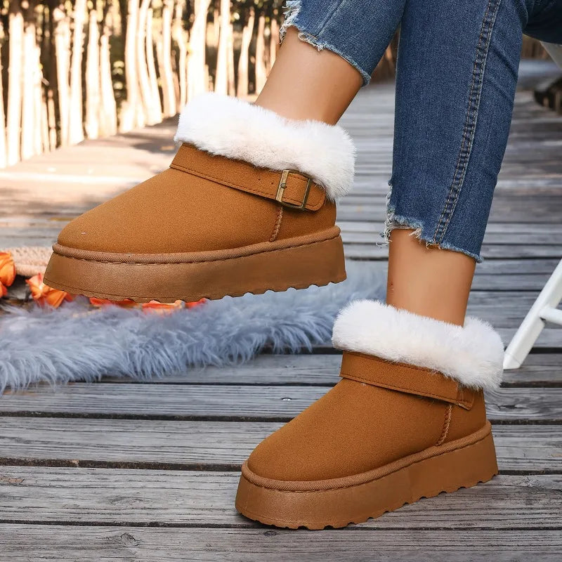 boots de neige femme marron