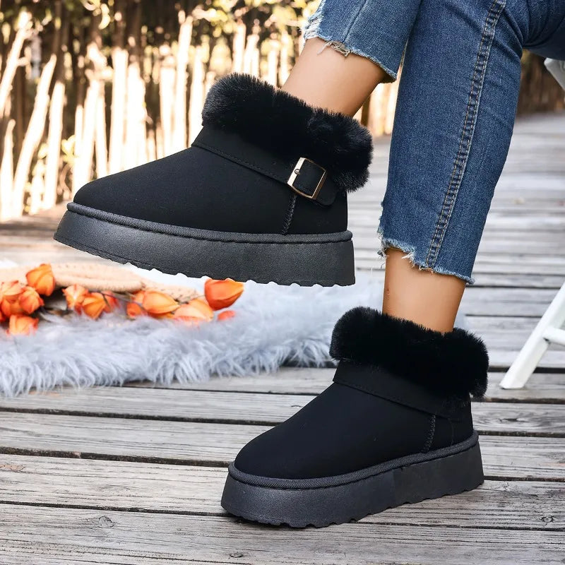 Boots de neige femme noire