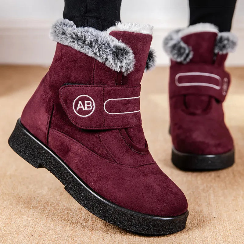 bottines-femmes-chaudes-rouge