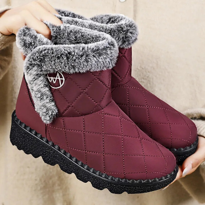 bottines-hiver-femme-rouge