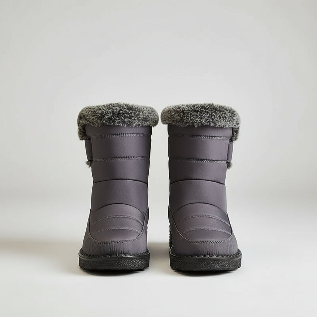 bottines de neige femme gris