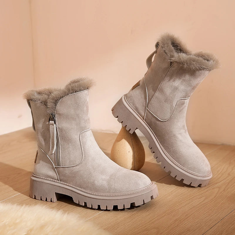 bottines de neige pour femme couleurs beige