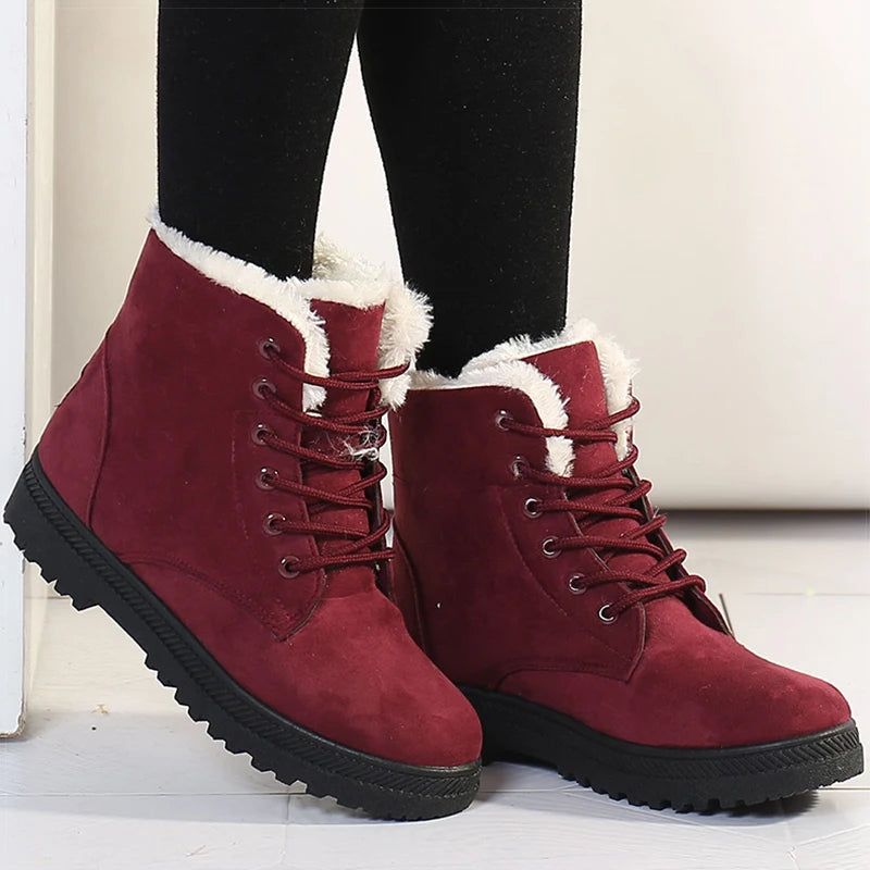 bottines rouge a lacet femme