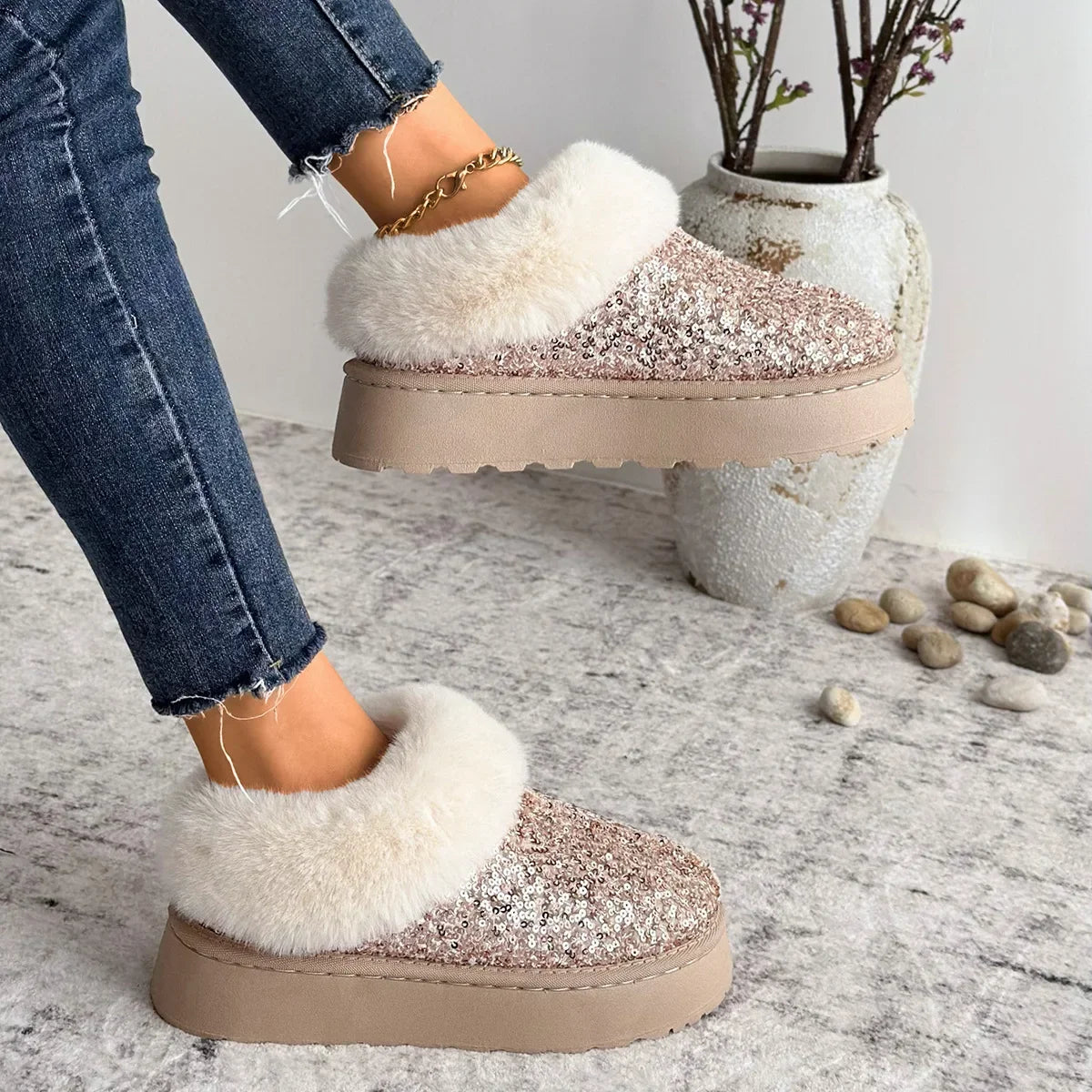 chaussons femme tendance vue de coté