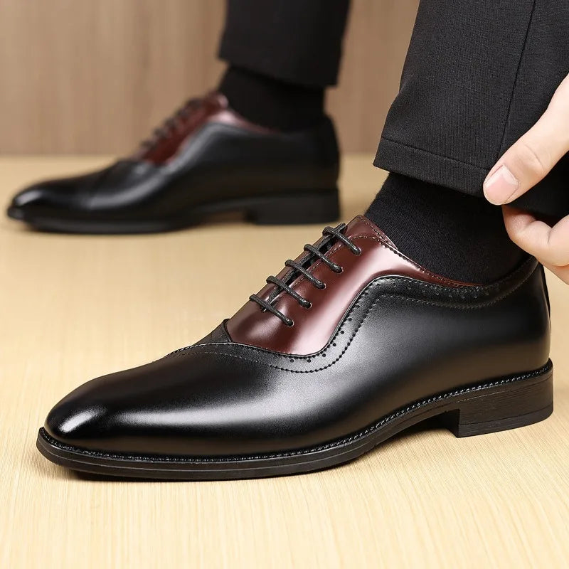 Chaussures homme Oxford en cuir noir – modèle classique à lacets fermés