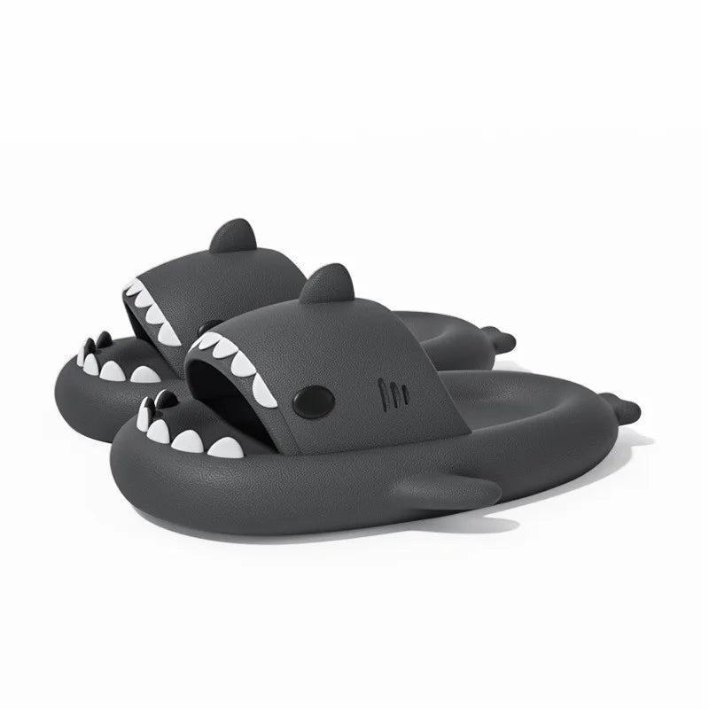 claquette requin gris foncé