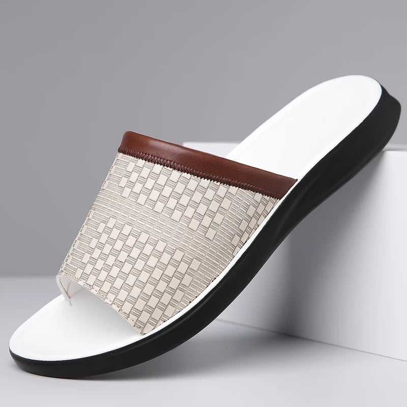 claquette été homme blanc modèle Cefalù - Claquette shop