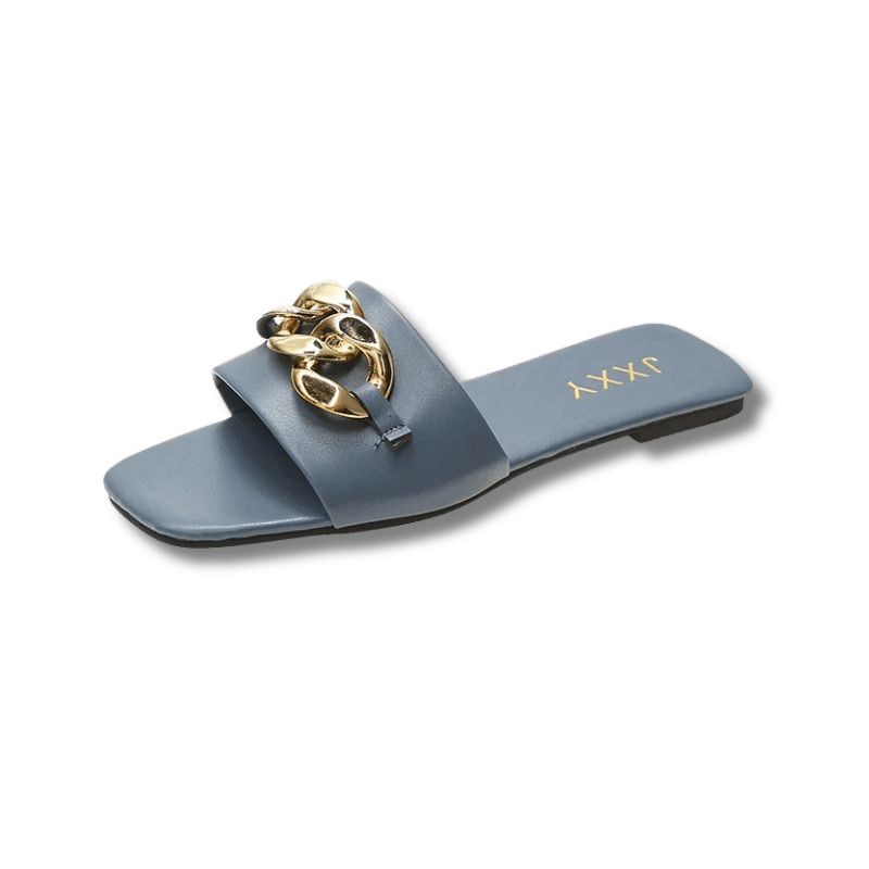 claquette bleu femme