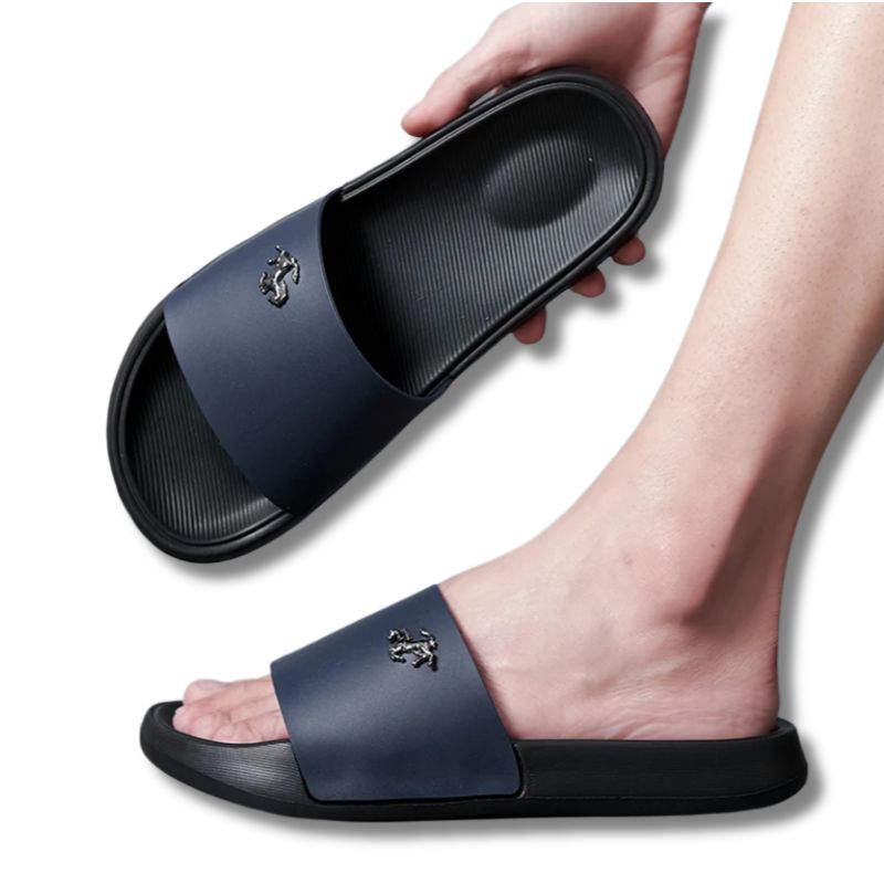 Claquette homme bleu marine