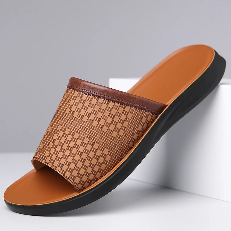 claquette été homme marron modèle Cefalù - Claquette shop