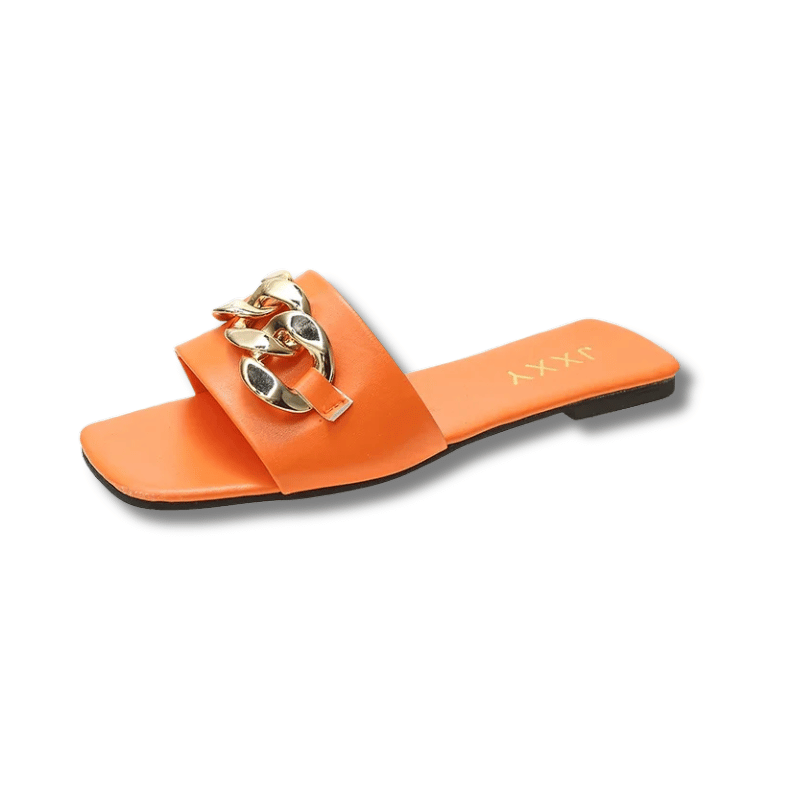 Claquette orange femme