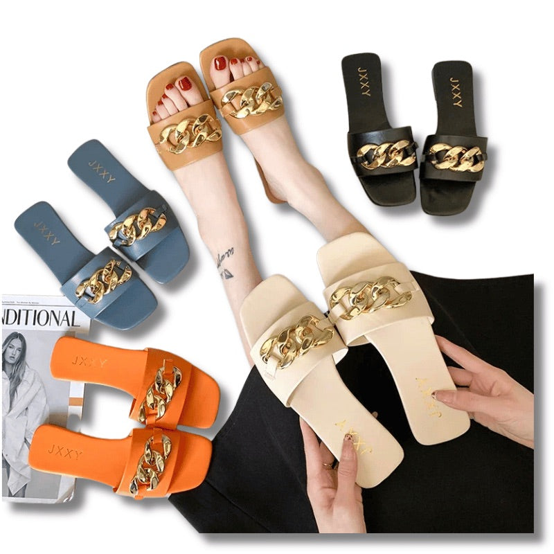 Claquette orange femme