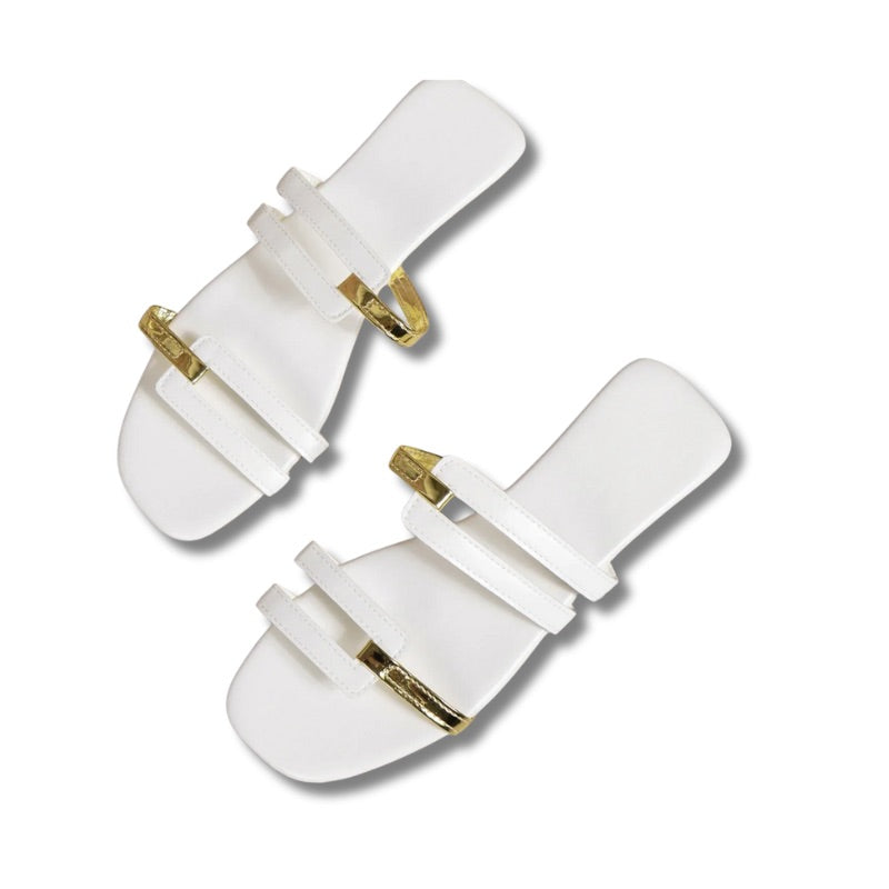 Claquettes blanche femme