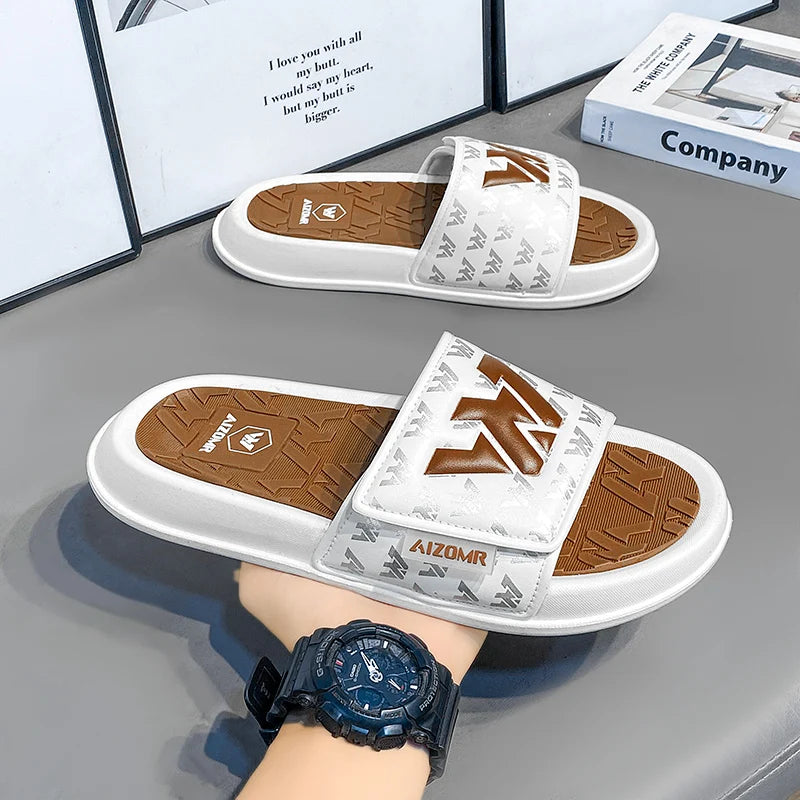 claquettes homme confortables marron grande taille - Claquette shop