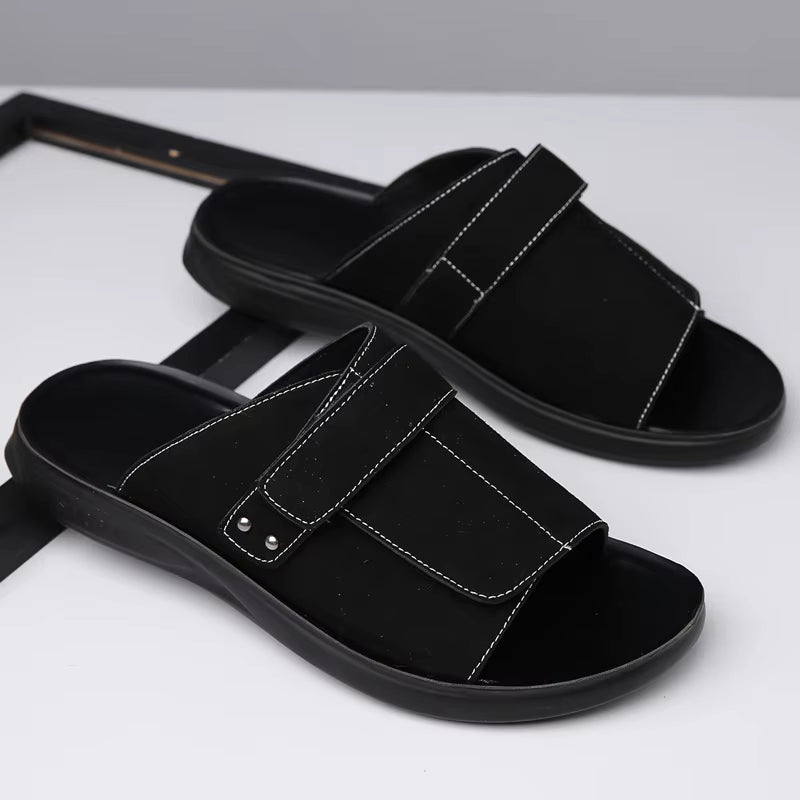 sandales homme confortables noir modèle Côme - Claquette shop