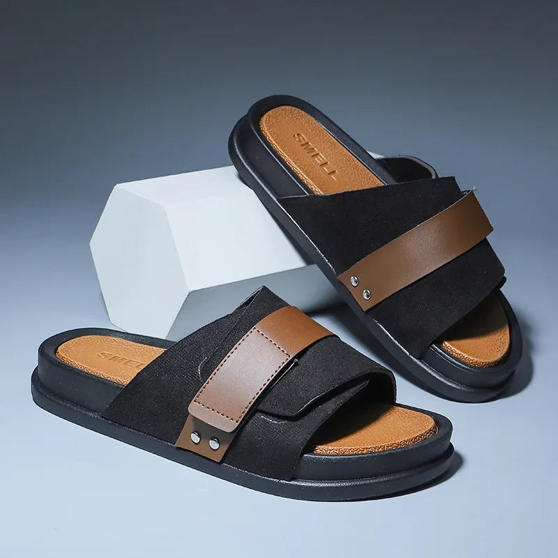 sandales daim noir