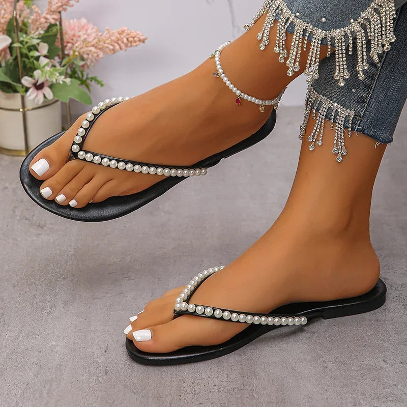 tong noir pour femme