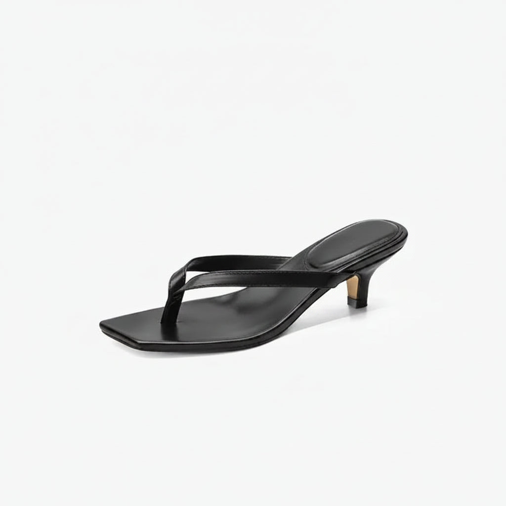 Tong a talon noir pour femme