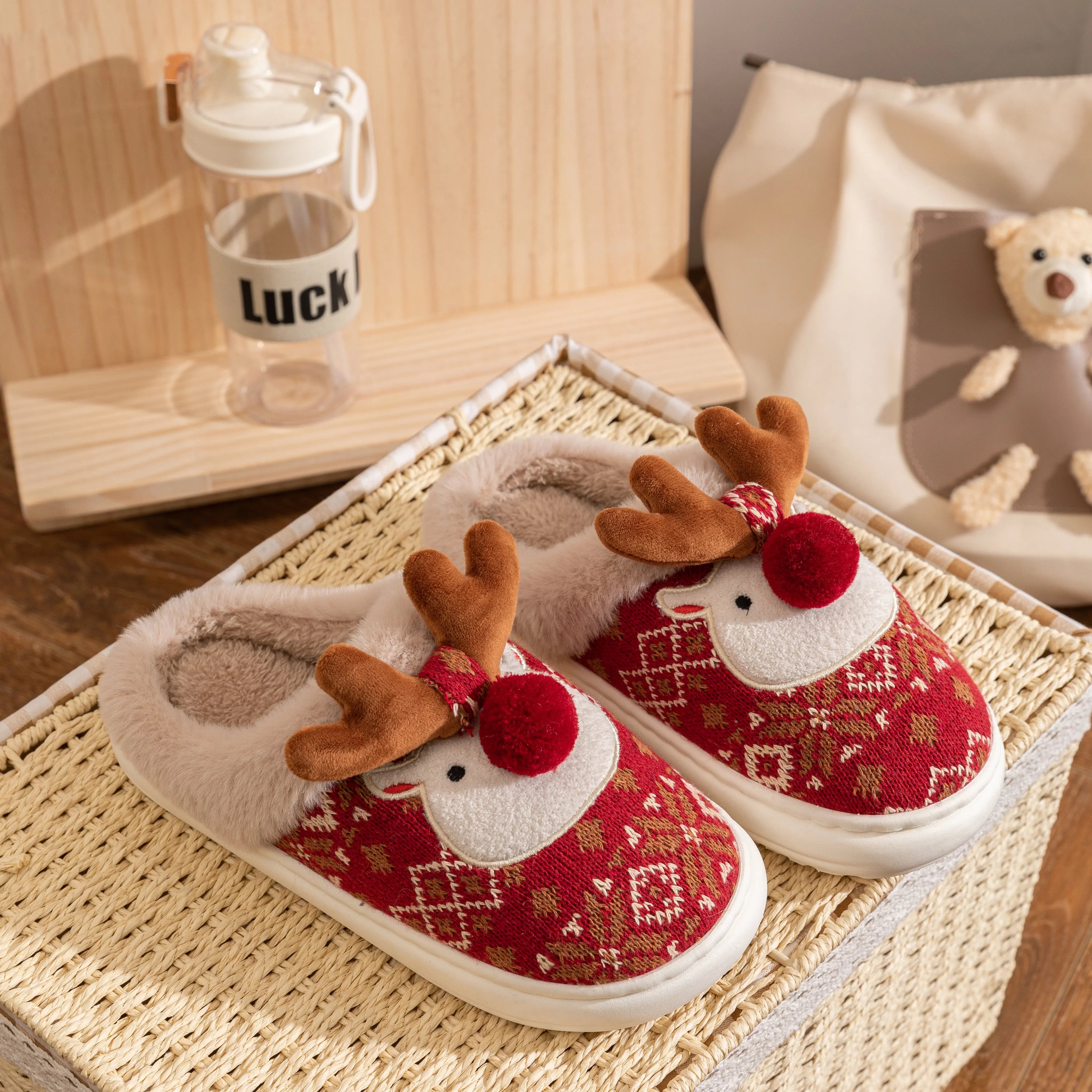 Chausson renne de noël 