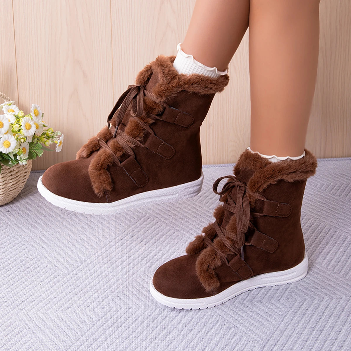 Chaussons botte femme