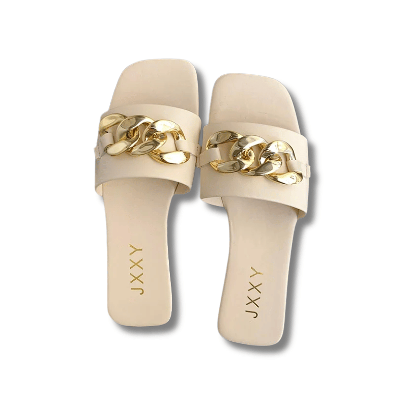 claquette femme beige