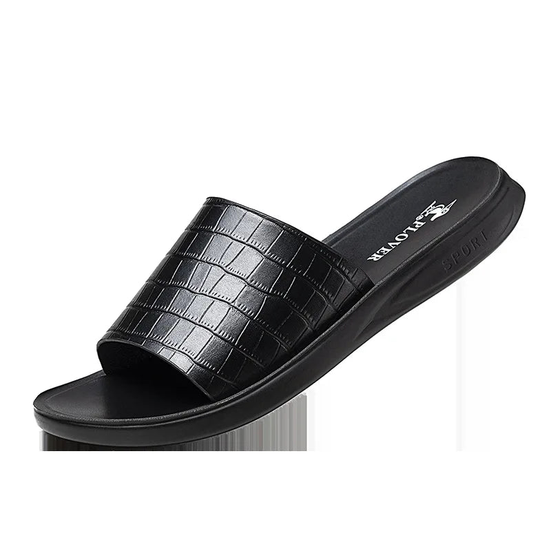 Claquette en cuir homme noir vachette