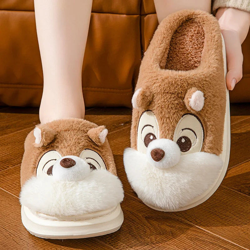 pantoufles tête d'ours fourrées marron adulte - Claquette shop