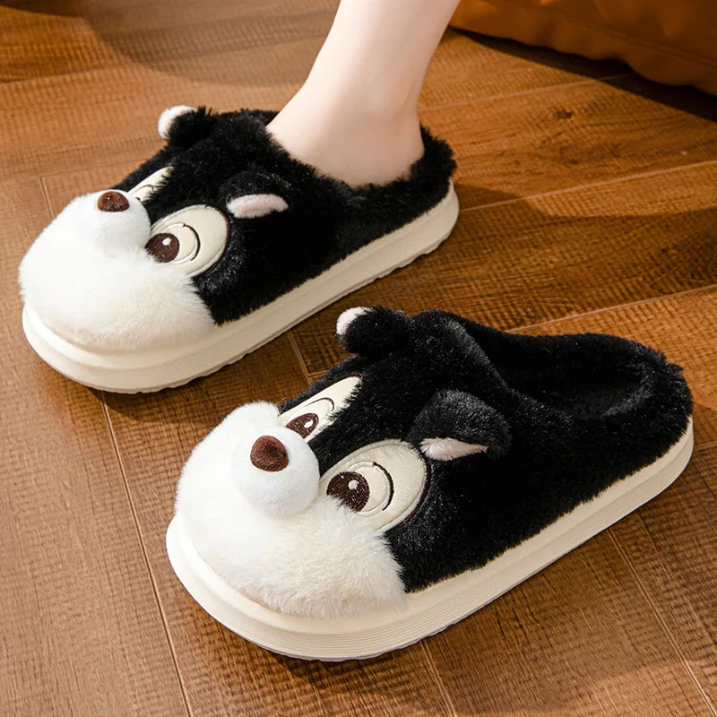 pantoufles tête d'ours fourrées noir adulte - Claquette shop