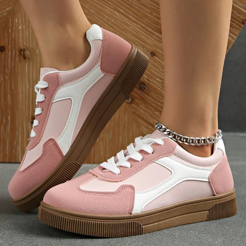 Baskets femme rose poudré en tige mesh respirant – modèle tendance et confortable