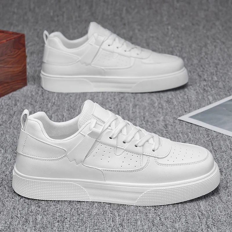 Baskets blanche homme – aspect mat et résistant