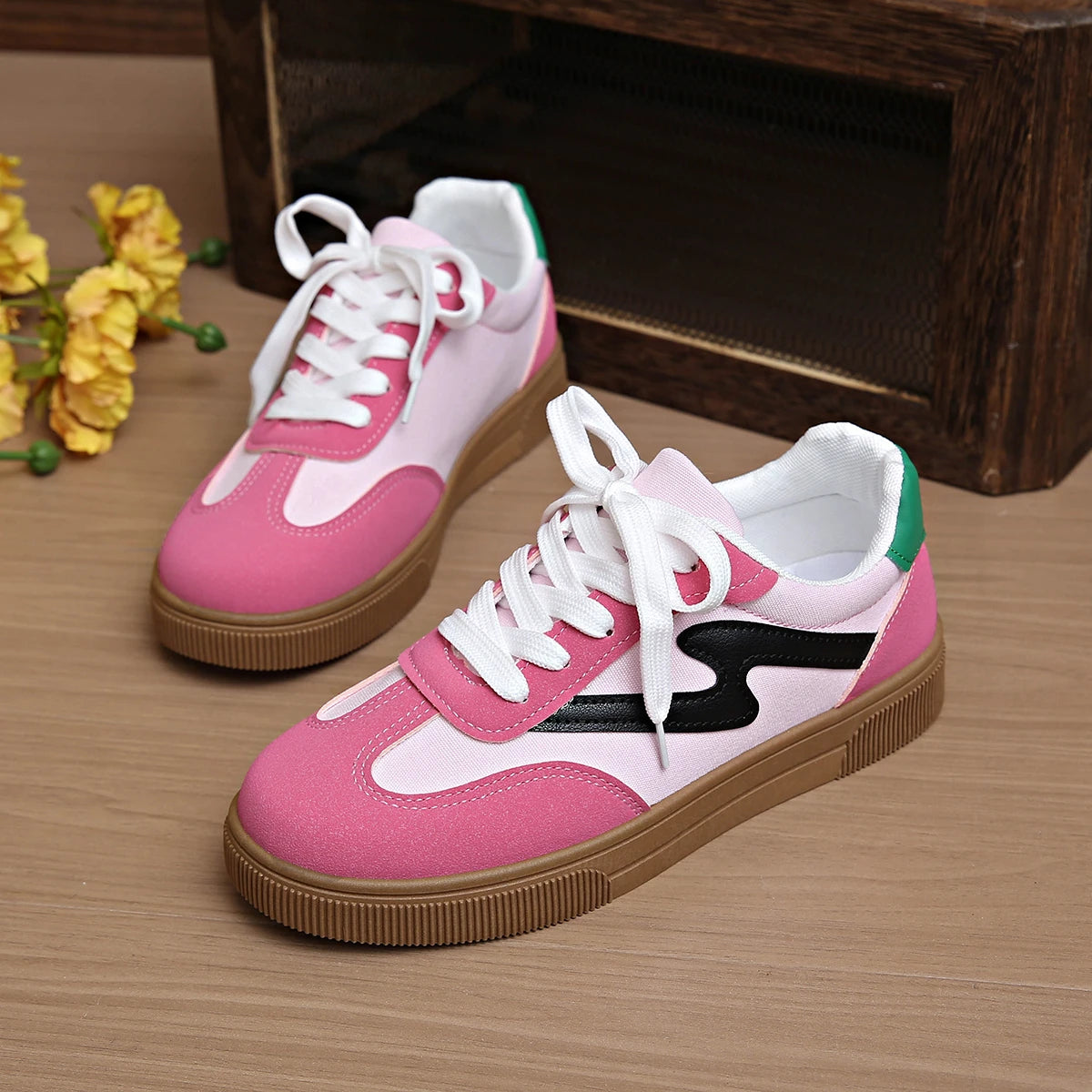 baskets de tennis rose