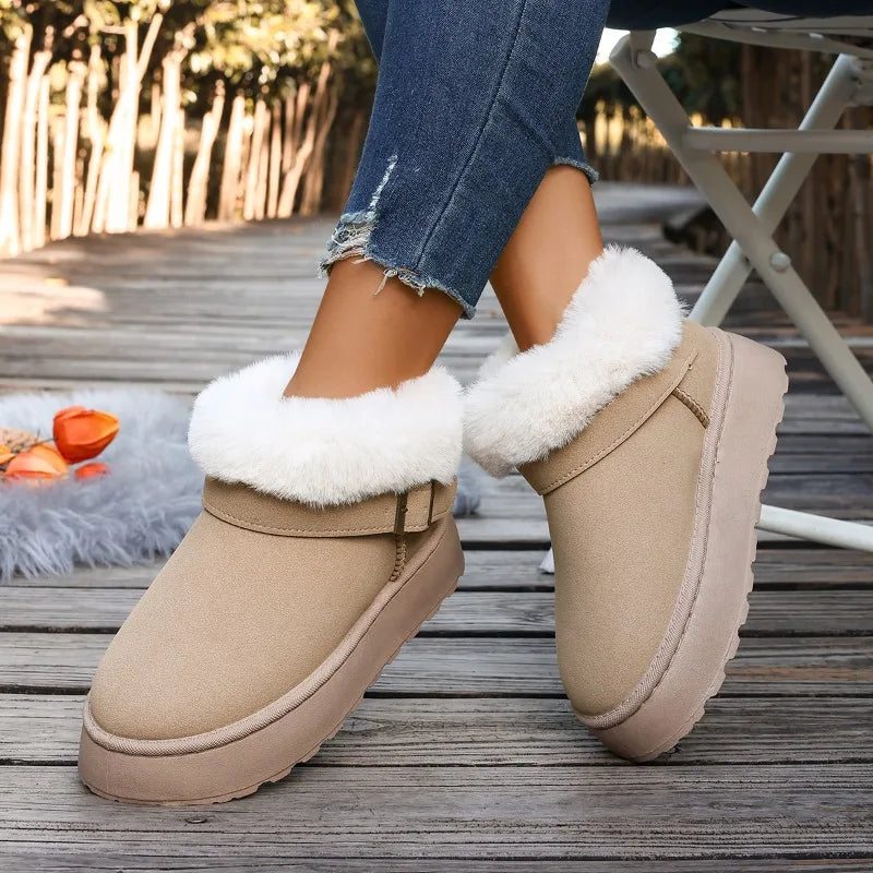 boots de neige femme beige