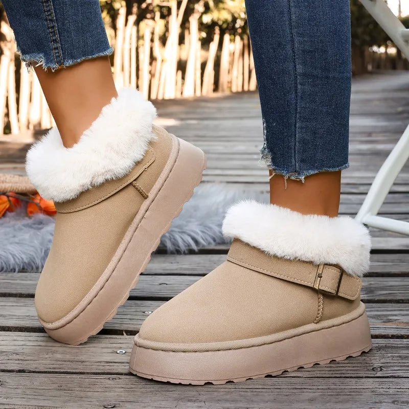 boots de neige femme beige