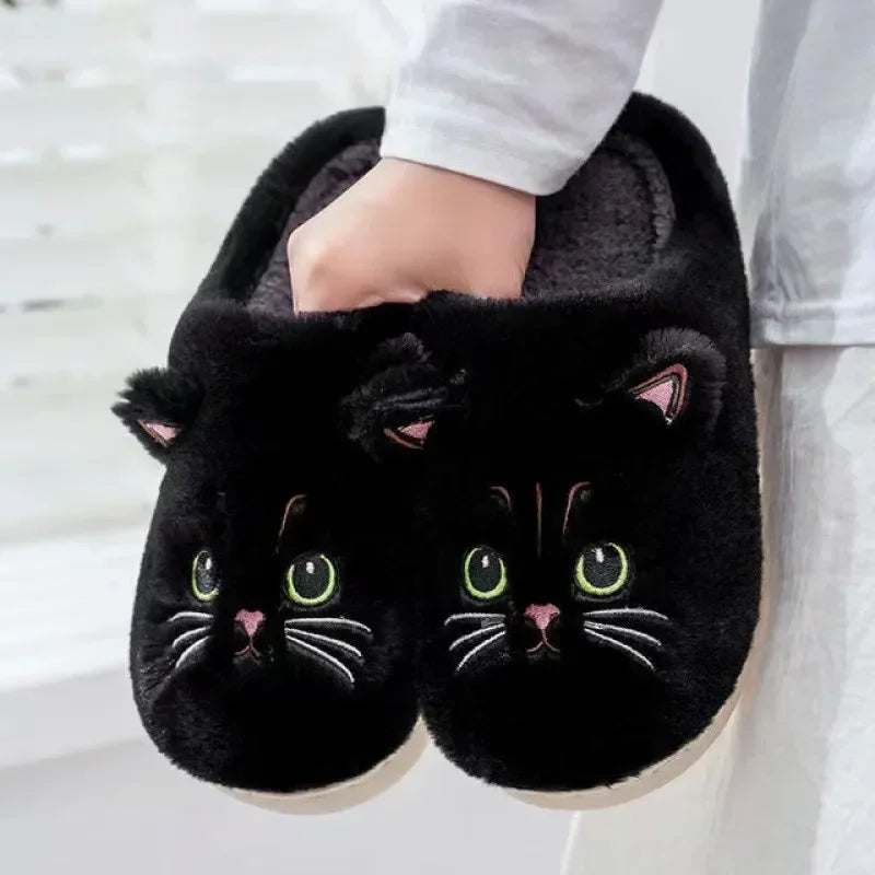 chausson chat femme couleur noir