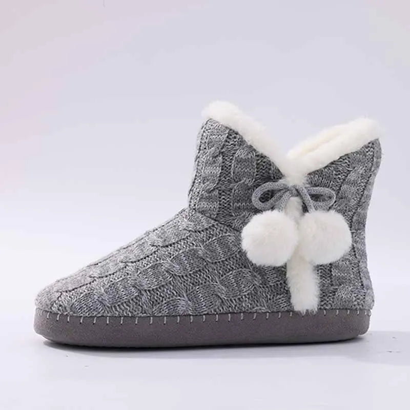 chaussons chauds pour femme couleurs gris