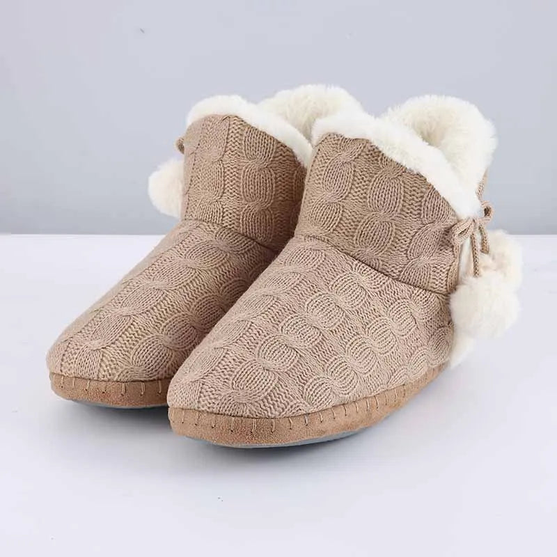 chaussons chauds pour femme marron