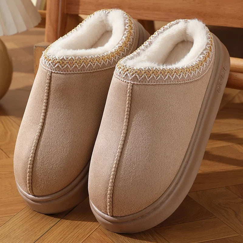 chaussons confortables beige homme femme - Claquette shop