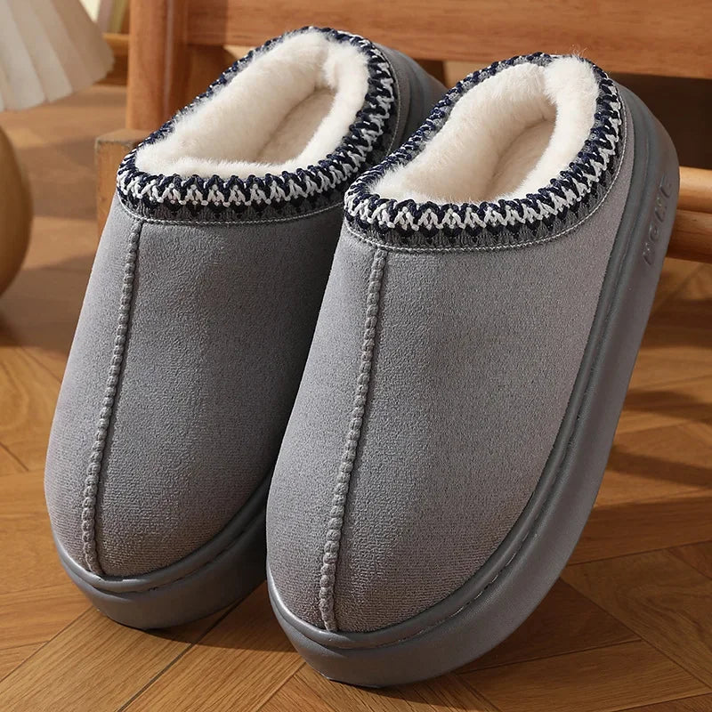chaussons confortables gris homme femme - Claquette shop