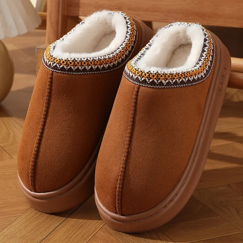 chaussons confortables marron homme femme - Claquette shop