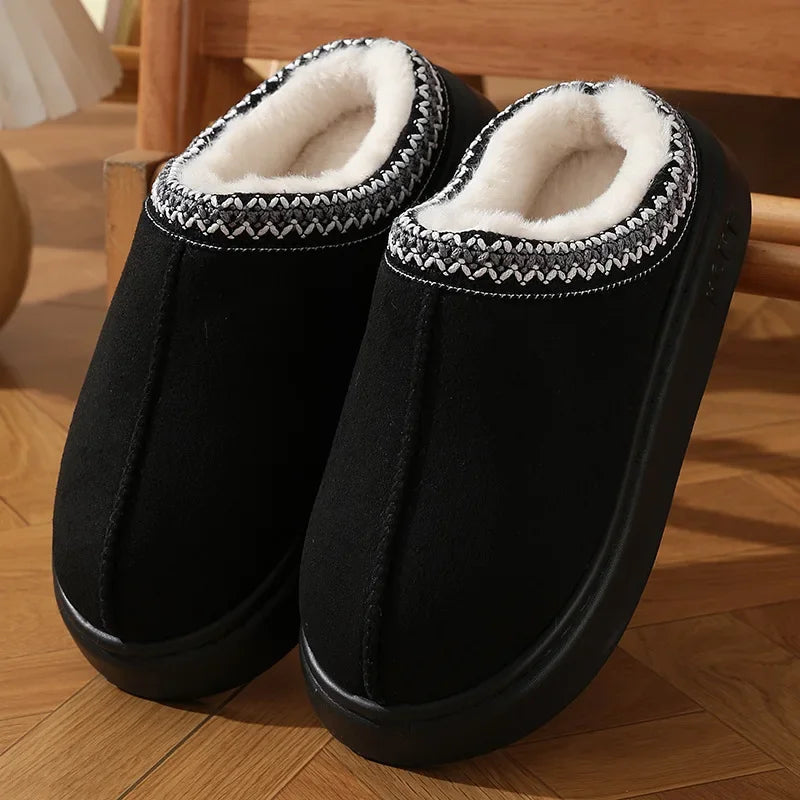 chaussons confortables noir homme femme - Claquette shop