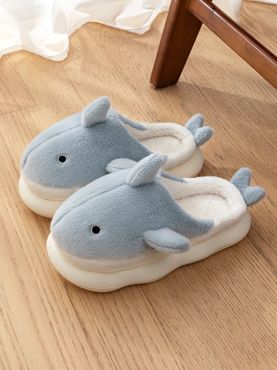 chaussons dauphin bleu